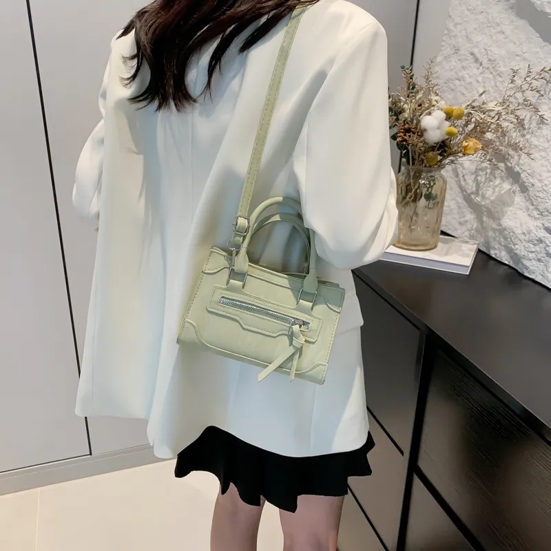 SWIMADE PU One Shoulder Handbag Women's Black/White/Pink/Blue/Green/Silver-19