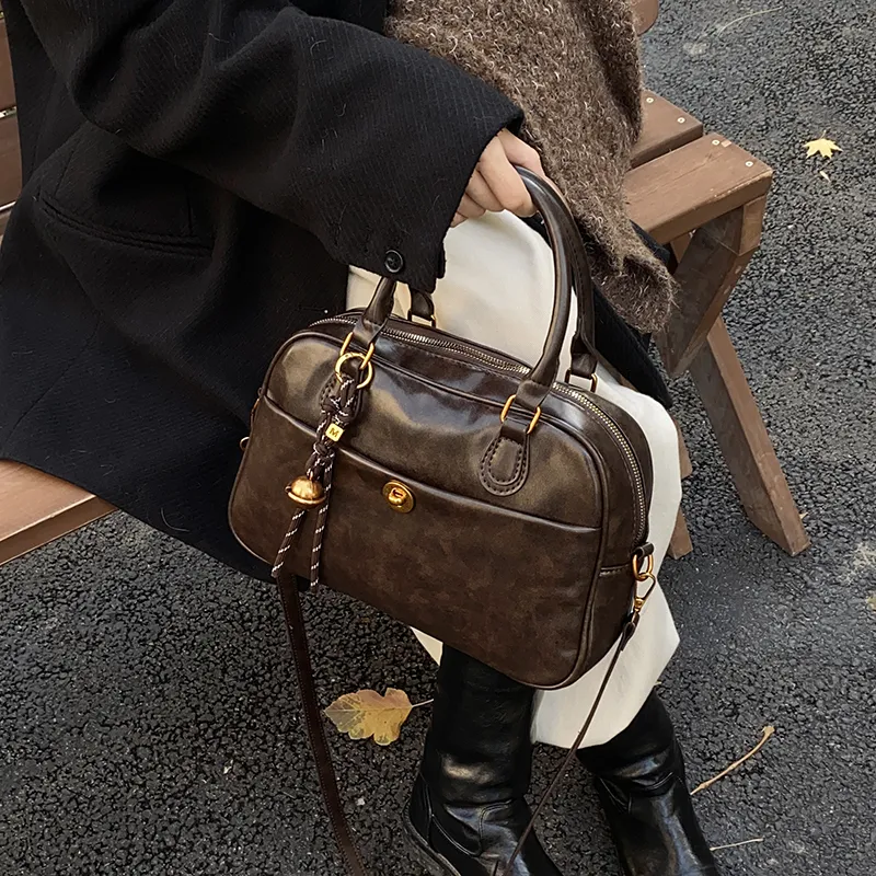 SWIMADE PU Handbag Regular Women's Black/Coffee/Brown-8