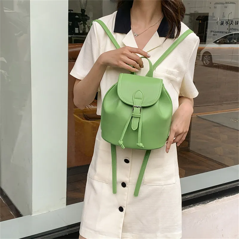 Duoluplo Doron Paul PU Backpack Women's Pink/Black/Green/White/Khaki-8