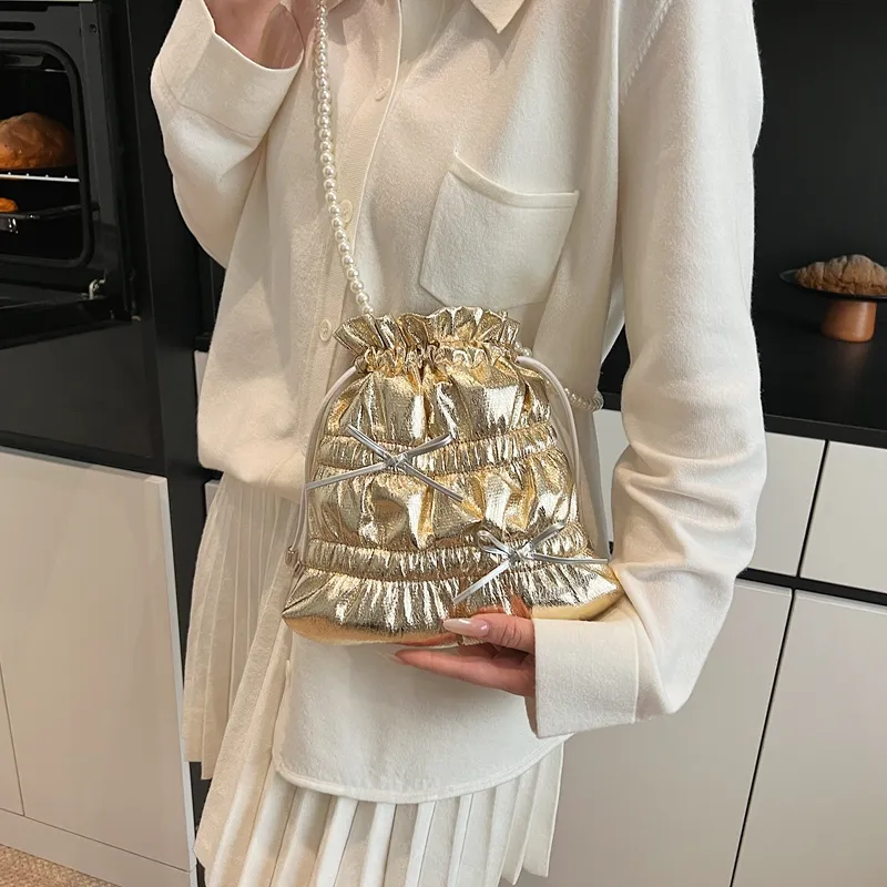SWIMADE PU Shoulder Bag, Crossbody Bag Regular Women's Silver/Black/Gold-18