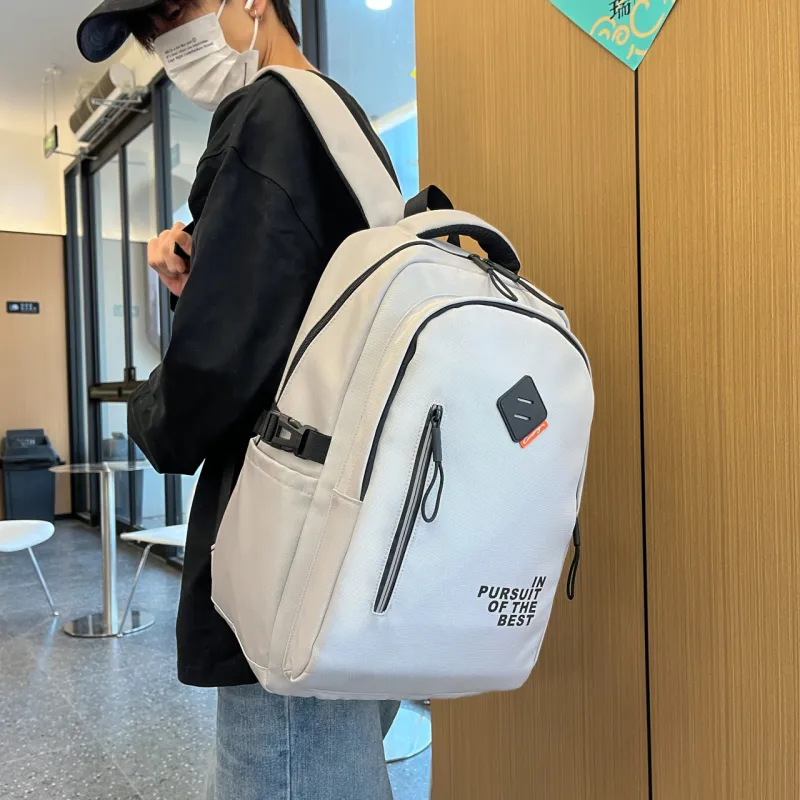 Duoluplo Doron Paul Nylon Backpack Men's White/Dark Gray/Black-2