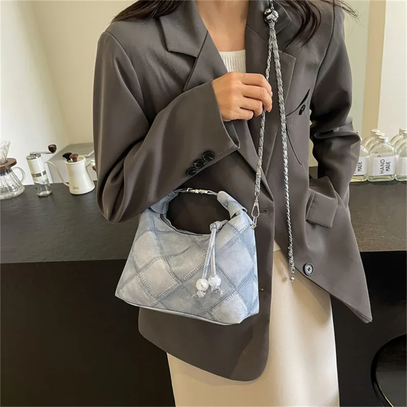 Duoluplo Doron Paul PU Shoulder Bag Women's Black/Blue/Pink/Coffee-9