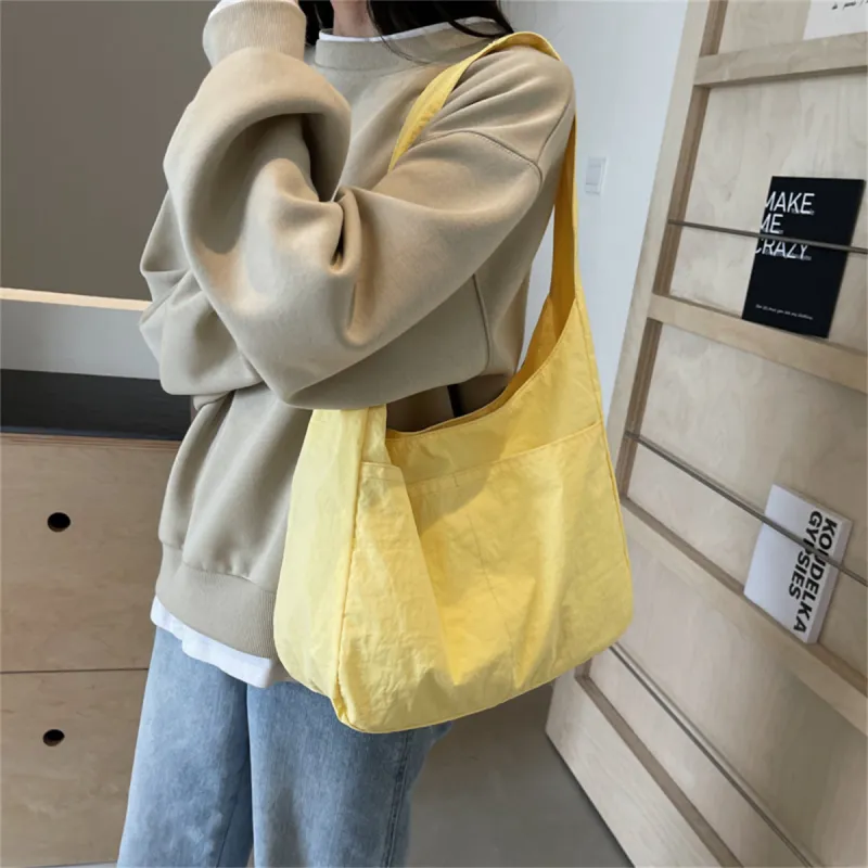 Duoluplo Doron Paul Nylon Fabric Shoulder Bag Regular Women's Black/Ecru/Yellow/Green/Pink/Blue/Light Green-36