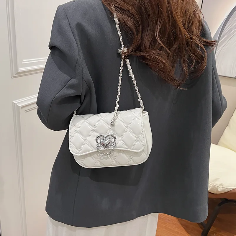 Duoluplo Doron Paul Trendy Versatile Crossbody Bag Regular Women's White/Silver/Black/Burgundy-17