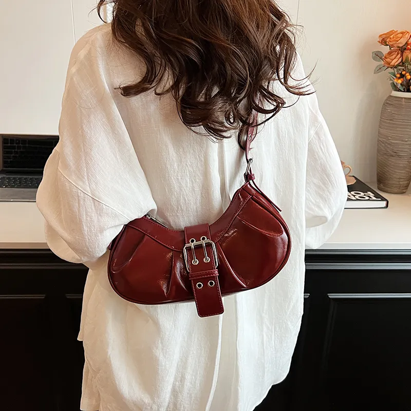 SWIMADE PU Shoulder Bag, Crossbody Bag Women's Red/Black/Silver/Ecru-3