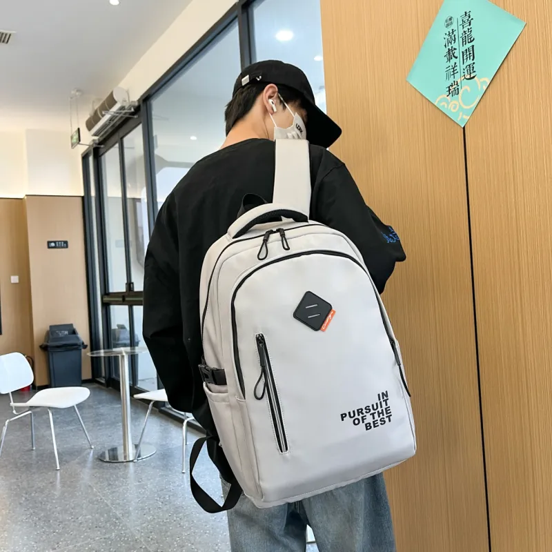 Duoluplo Doron Paul Nylon Backpack Men's White/Dark Gray/Black-6