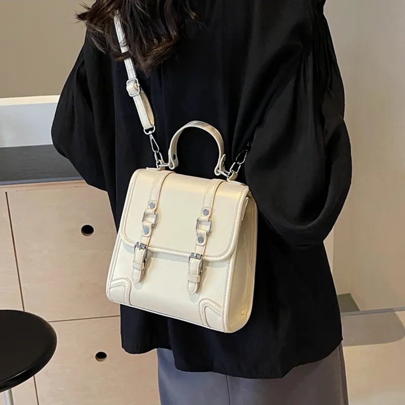 SWIMADE PU Backpack Women's Black/Ecru/Coffee/Brown-65