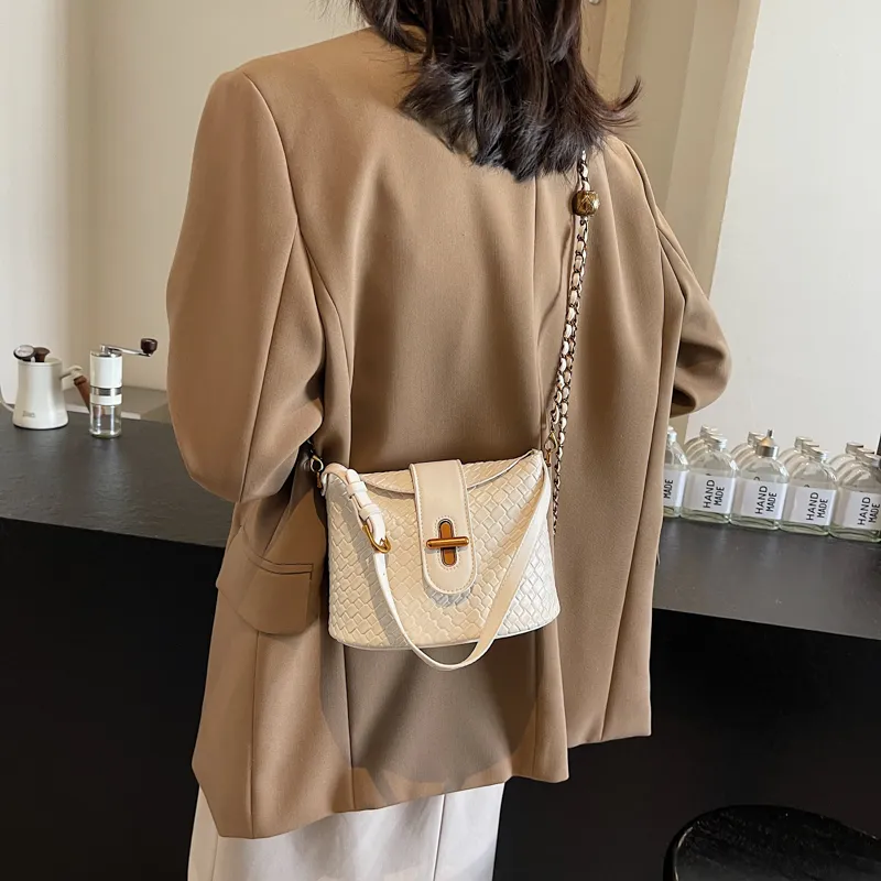 SWIMADE PU Crossbody Handbag Regular Women's White/Black-1