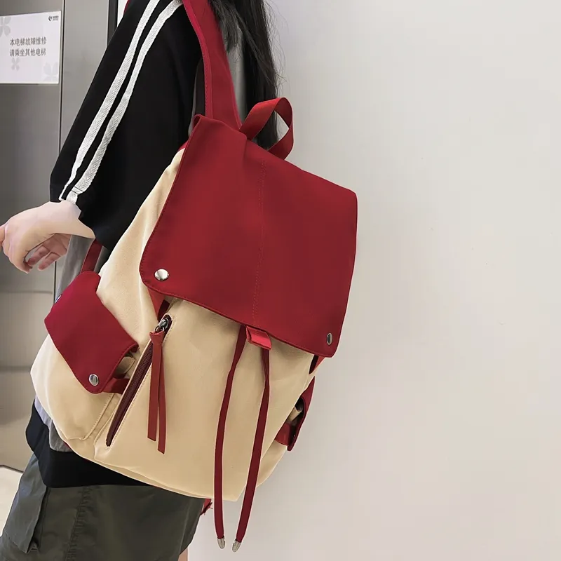SWIMADE Nylon Computer Backpack Regular Unisex Red/Green/Blue/Black-1
