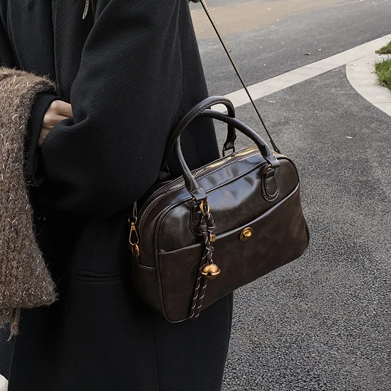 SWIMADE PU Handbag Regular Women's Black/Coffee/Brown-13