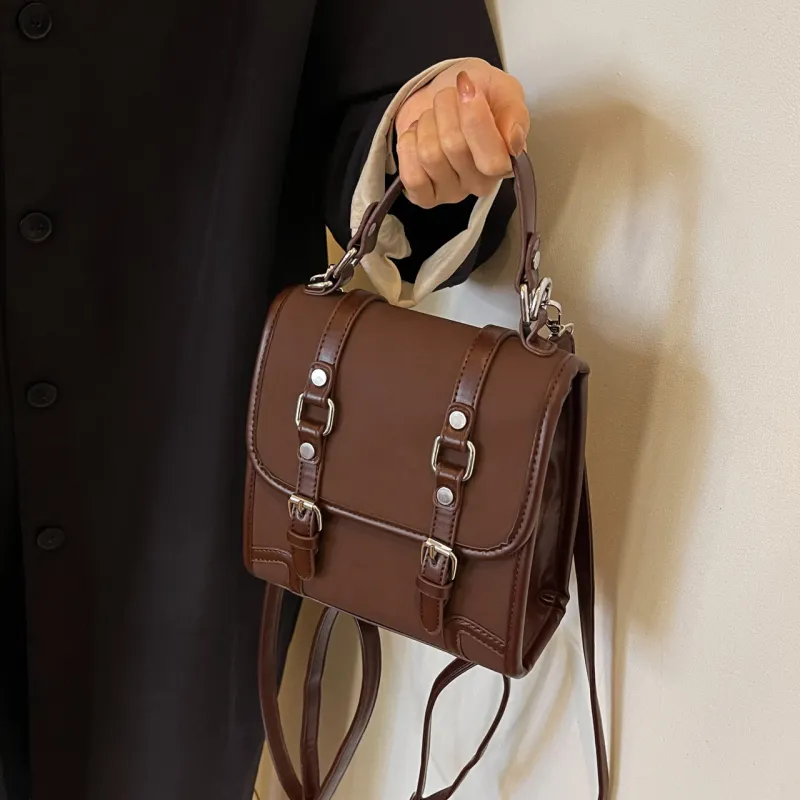 SWIMADE PU Backpack Women's Black/Ecru/Coffee/Brown-8