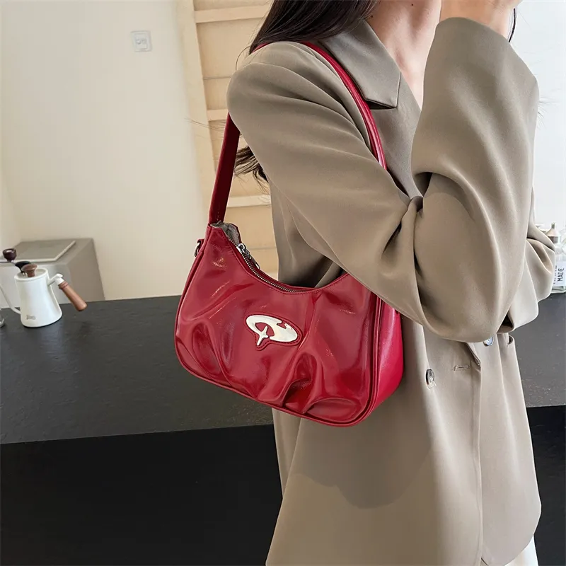 SWIMADE PU Portable Crossbody Bag, Shoulder Bag Women's Red/Black/Silver/Ecru-1