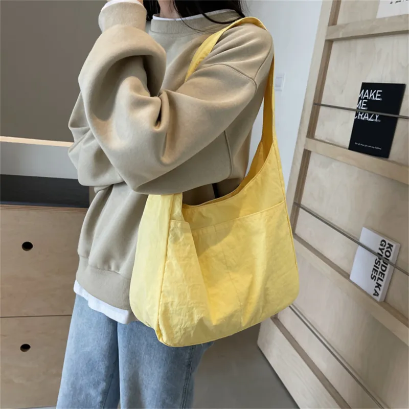 Duoluplo Doron Paul Nylon Fabric Shoulder Bag Regular Women's Black/Ecru/Yellow/Green/Pink/Blue/Light Green-37