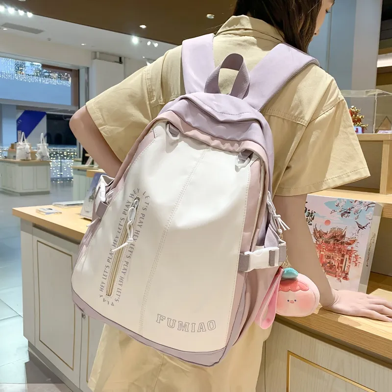SWIMADE Nylon Backpack Regular Women's Pink/Violet/Black/Green-9