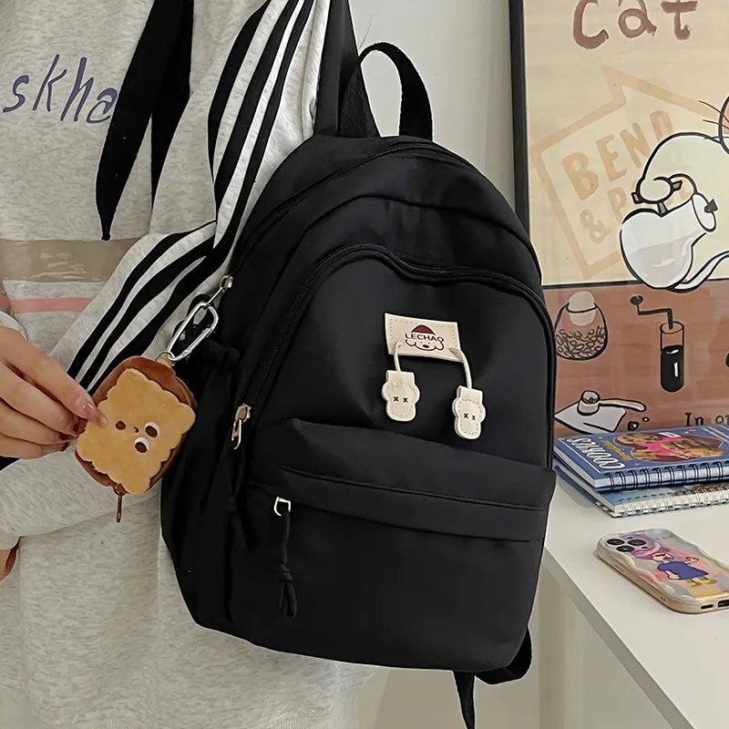 SWIMADE Nylon Backpack Regular Unisex Solid Color-8