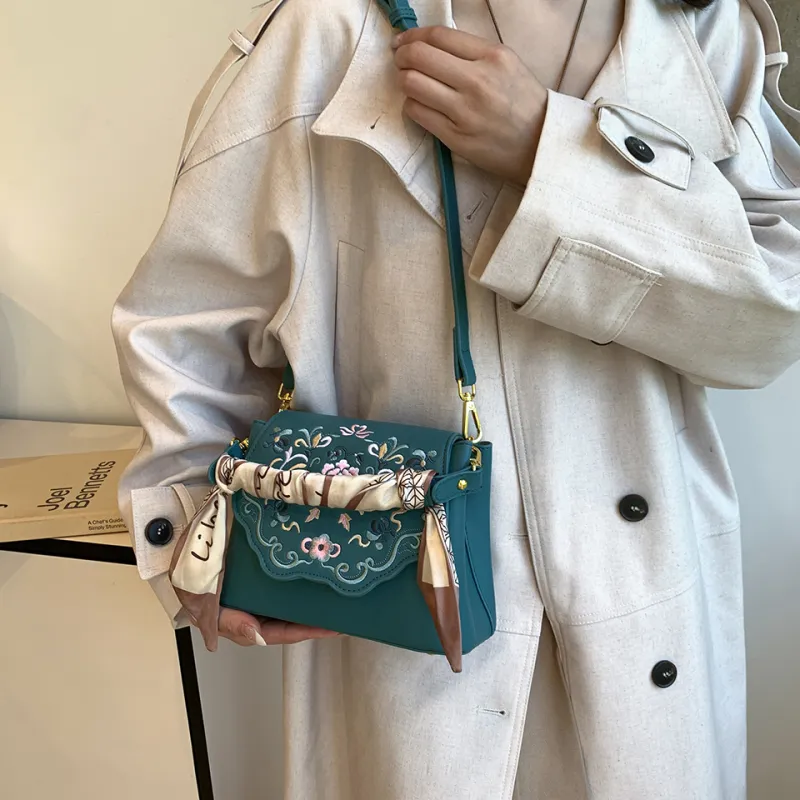 Duoluplo Doron Paul PU Handbag Women's Sea Blue/Beige Pink/Tea Green/Black/Khaki-5