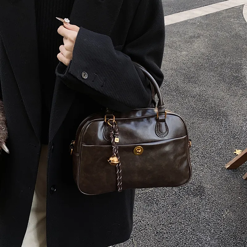 SWIMADE PU Handbag Regular Women's Black/Coffee/Brown-11