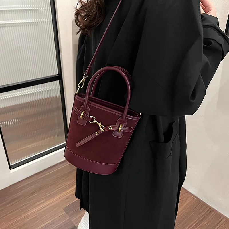 SWIMADE PU With Suede Shoulder Bag, Crossbody Bag, Handbag Regular Women's Black/Burgundy/Coffee/Brown-7