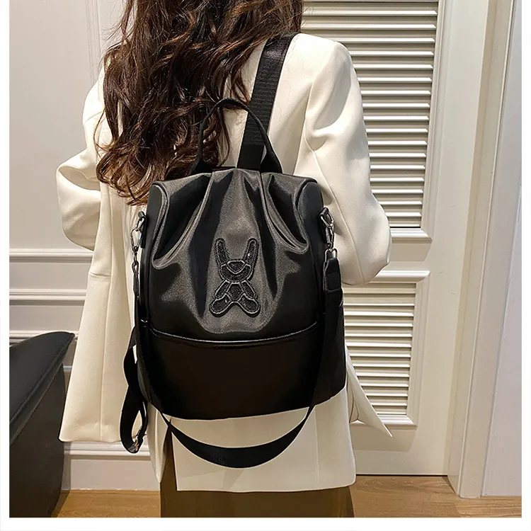 Duoluplo Doron Paul Nylon Backpack Women's Black/Khaki-3