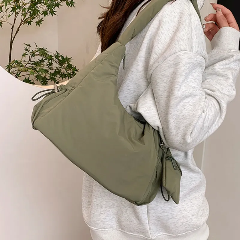 Duoluplo Doron Paul Nylon Handbag, Shoulder Bag Regular Women's Khaki/Black/Green-11