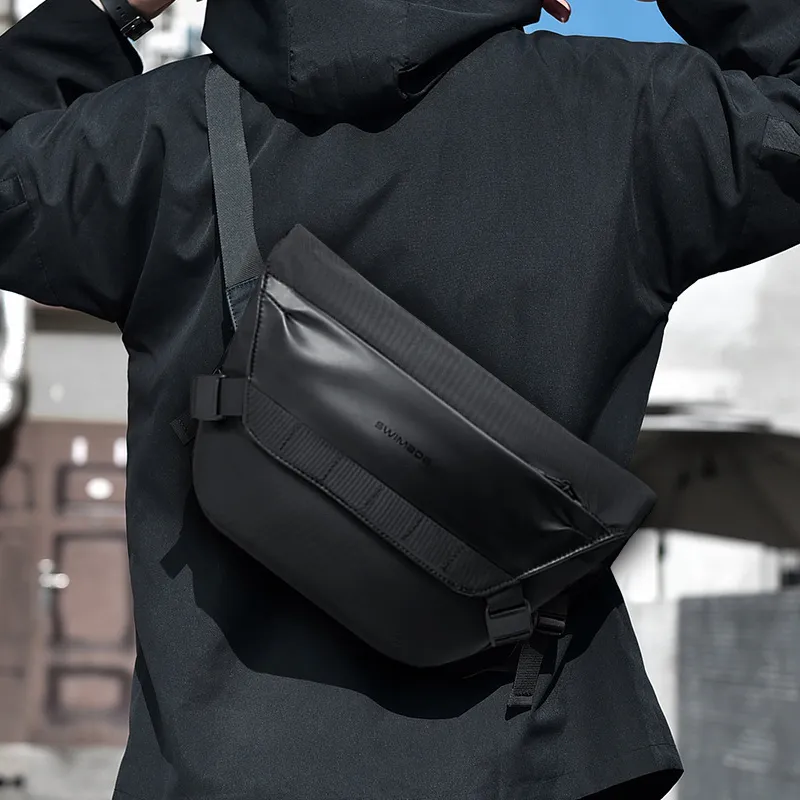 SWIMADE Oxford Messenger Bag, Cycling Bag, Shoulder Bag, Crossbody Bag Regular Men's Black-3