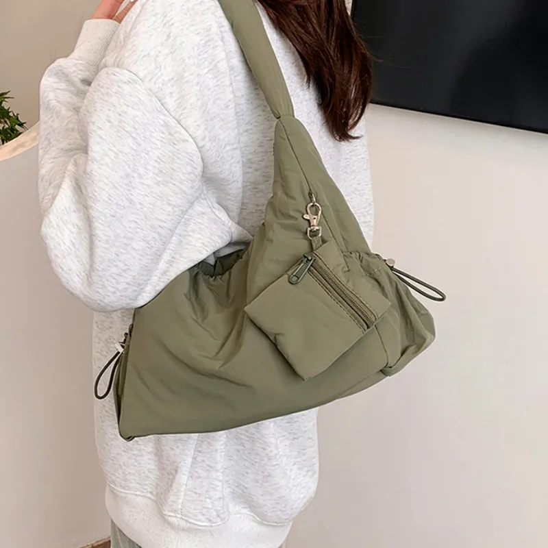 Duoluplo Doron Paul Nylon Handbag, Shoulder Bag Regular Women's Khaki/Black/Green-9
