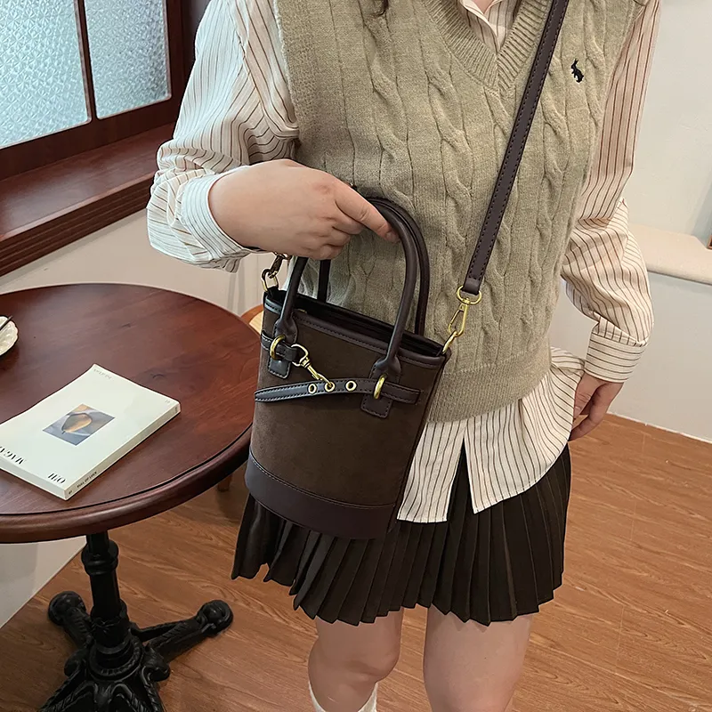 SWIMADE PU With Suede Shoulder Bag, Crossbody Bag, Handbag Regular Women's Black/Burgundy/Coffee/Brown-12