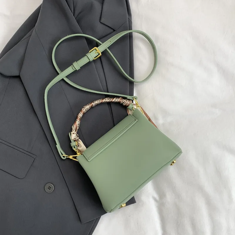 Duoluplo Doron Paul PU Handbag Women's Sea Blue/Beige Pink/Tea Green/Black/Khaki-14