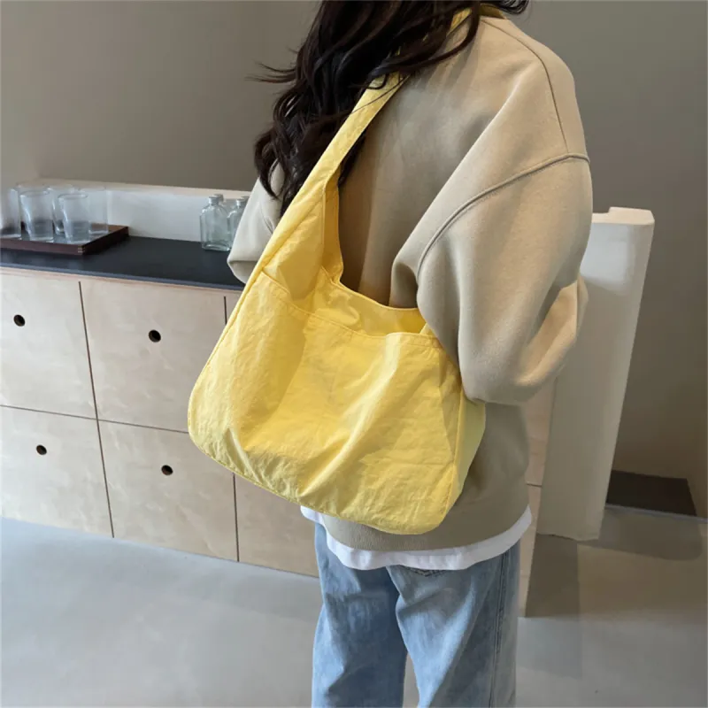 Duoluplo Doron Paul Nylon Fabric Shoulder Bag Regular Women's Black/Ecru/Yellow/Green/Pink/Blue/Light Green-35