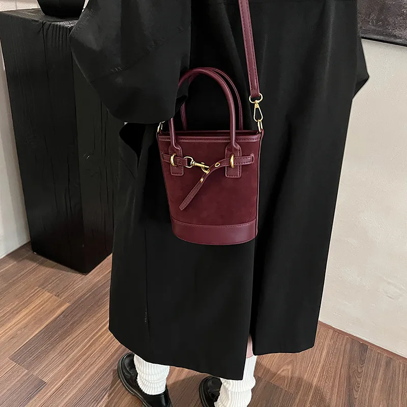 SWIMADE PU With Suede Shoulder Bag, Crossbody Bag, Handbag Regular Women's Black/Burgundy/Coffee/Brown-8
