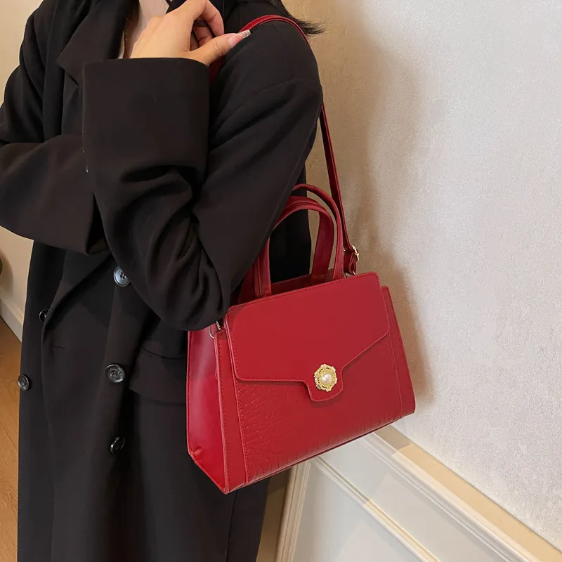 Duoluplo Doron Paul PU Handbag Women's Black/Burgundy/Blue-8