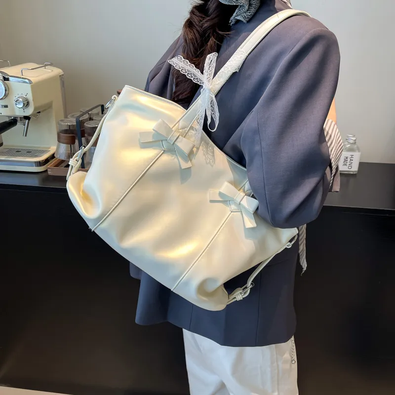 Duoluplo Doron Paul PU Shoulder Bag Women's Pink/Beige-8