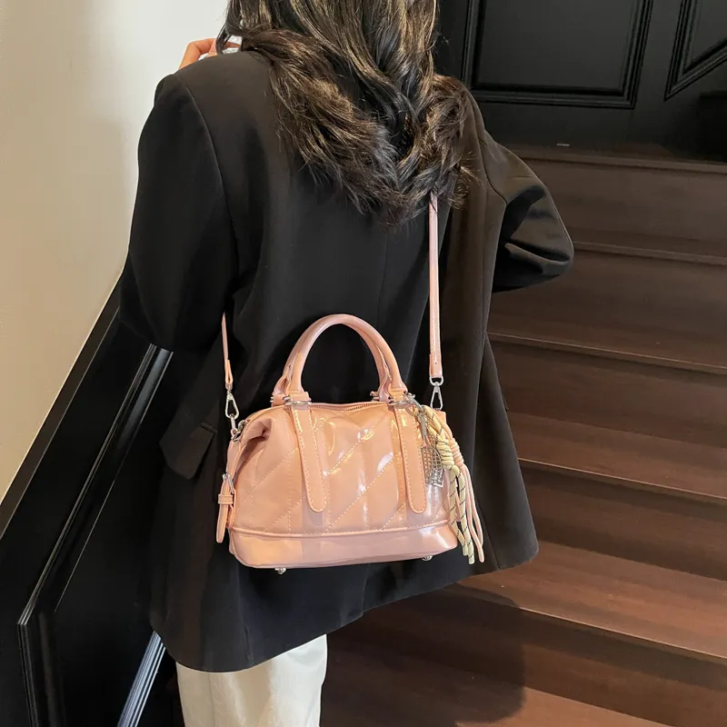 SWIMADE PU Handbag Women's Ecru/Black/Yellow/Sky Blue/Pink-4