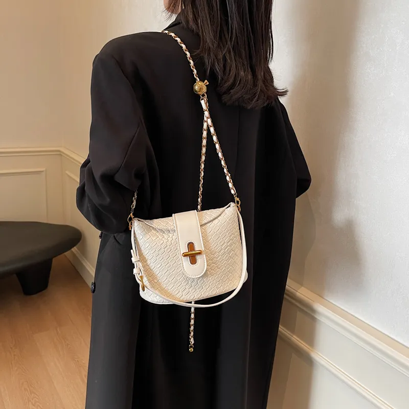 SWIMADE PU Crossbody Handbag Regular Women's White/Black-4