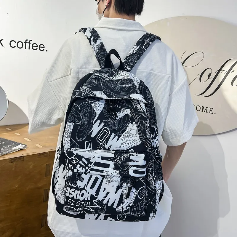 SWIMADE Nylon Backpack Unisex White Green Blue/White Orange/Black White/Black Orange/White Black-7