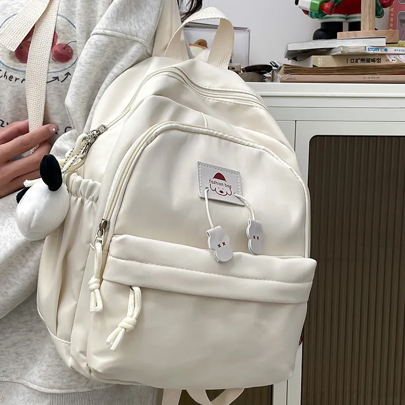SWIMADE Nylon Backpack Regular Women's White/Black/Yellow/Blue-16