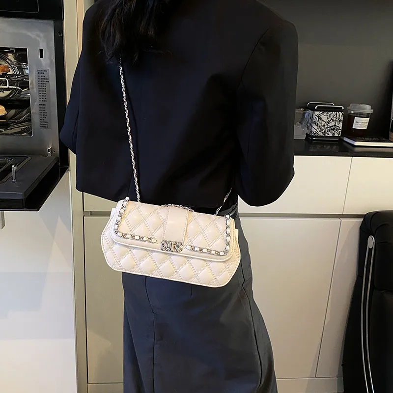 SWIMADE PU Shoulder Bag Women's Ecru/Silver/Black/Coffee-8