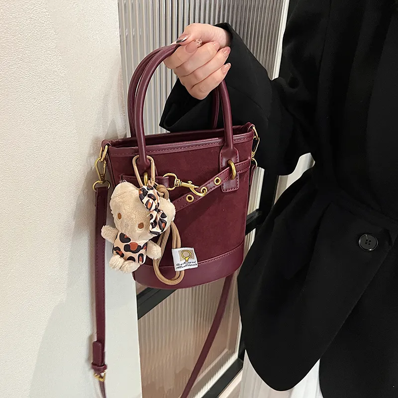 SWIMADE PU With Suede Shoulder Bag, Crossbody Bag, Handbag Regular Women's Black/Burgundy/Coffee/Brown-26