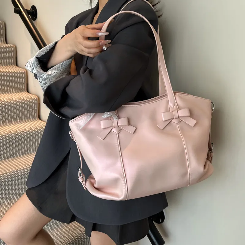 Duoluplo Doron Paul PU Shoulder Bag Women's Pink/Beige-1