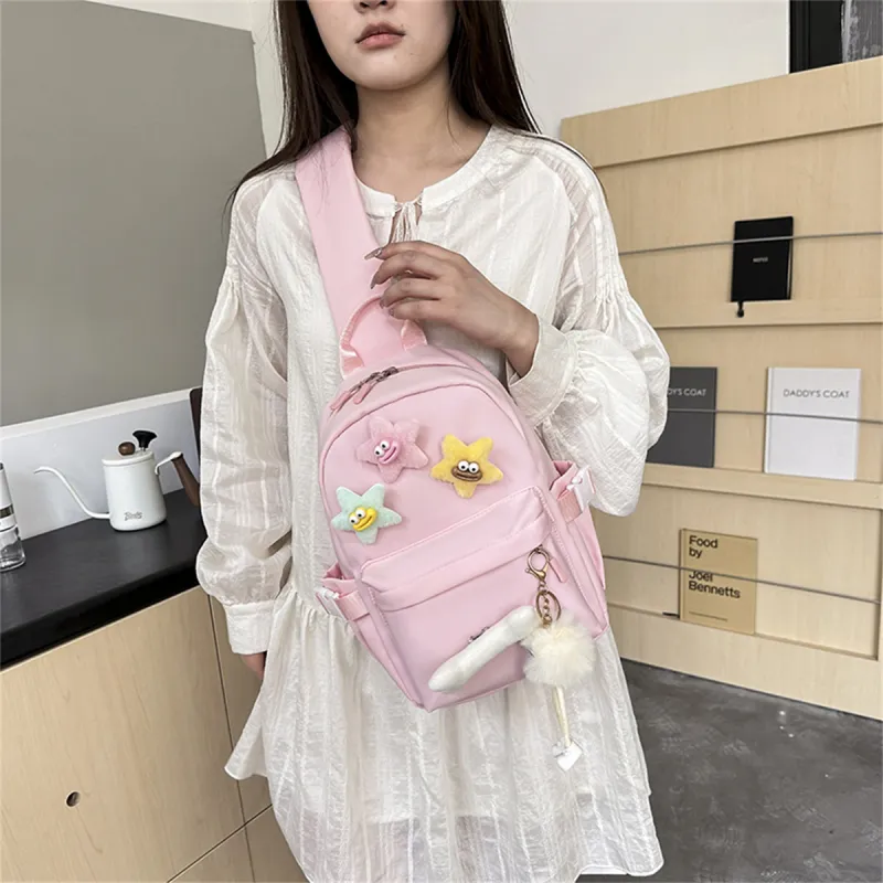 Duoluplo Doron Paul Nylon Sling Bag Regular Women's Pink/Yellow/Green/Black/White-5