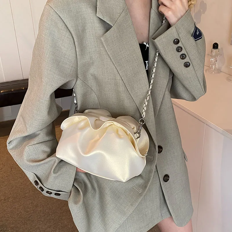 SWIMADE PU Crossbody Bag Women's Pearl White/Pearl Pink/Black/Silver-1