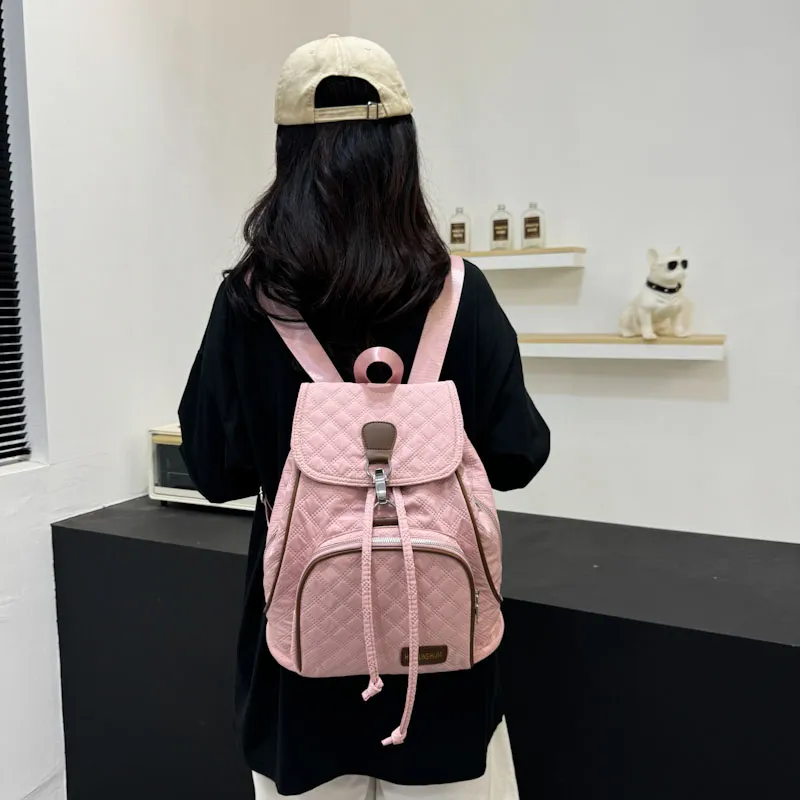 SWIMADE Oxford Backpack Women's Gray/Black/Pink/Peacock Blue/Yellow-18