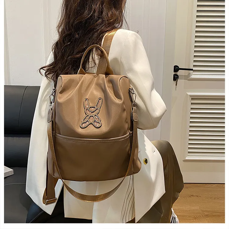 Duoluplo Doron Paul Nylon Backpack Women's Black/Khaki-6