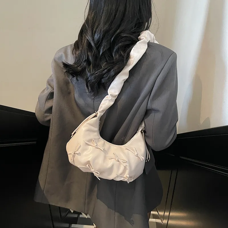 SWIMADE PU Shoulder Bag Women's Ecru/Silver/Black/Pink-20