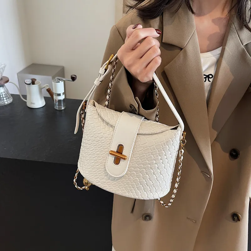 SWIMADE PU Crossbody Handbag Regular Women's White/Black-3