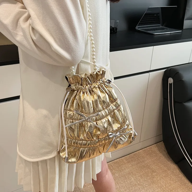 SWIMADE PU Shoulder Bag, Crossbody Bag Regular Women's Silver/Black/Gold-17