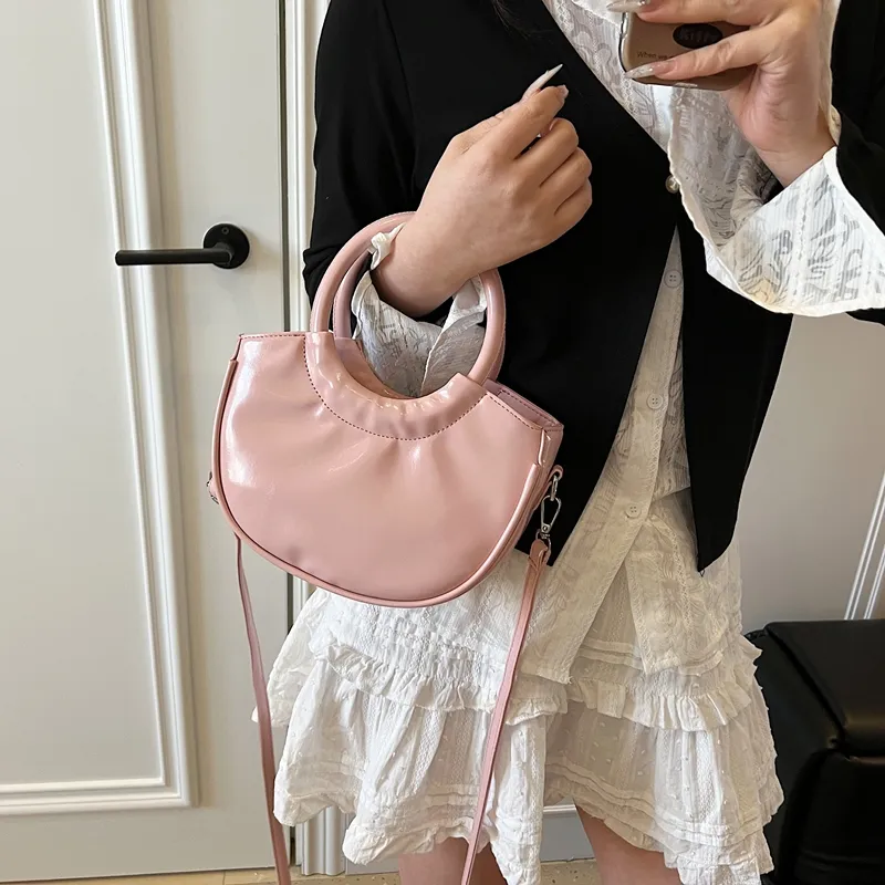 SWIMADE PU Handbag Regular Women's Ecru/Silver/Black/Khaki/Pink-10