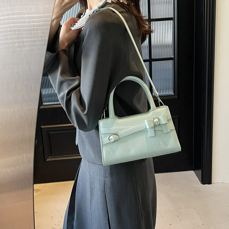 SWIMADE PU Handbag Women's White/Black/Blue/Pink-12