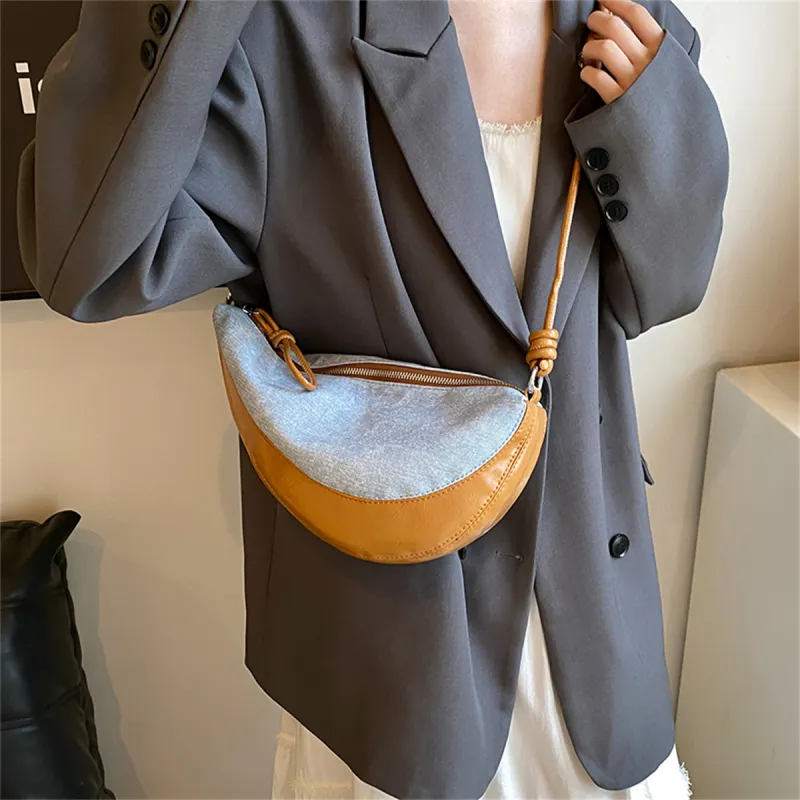 Duoluplo Doron Paul PU Crossbody Bag, Shoulder Bag Women's Denim Black/Denim Silver/Denim Brown-25