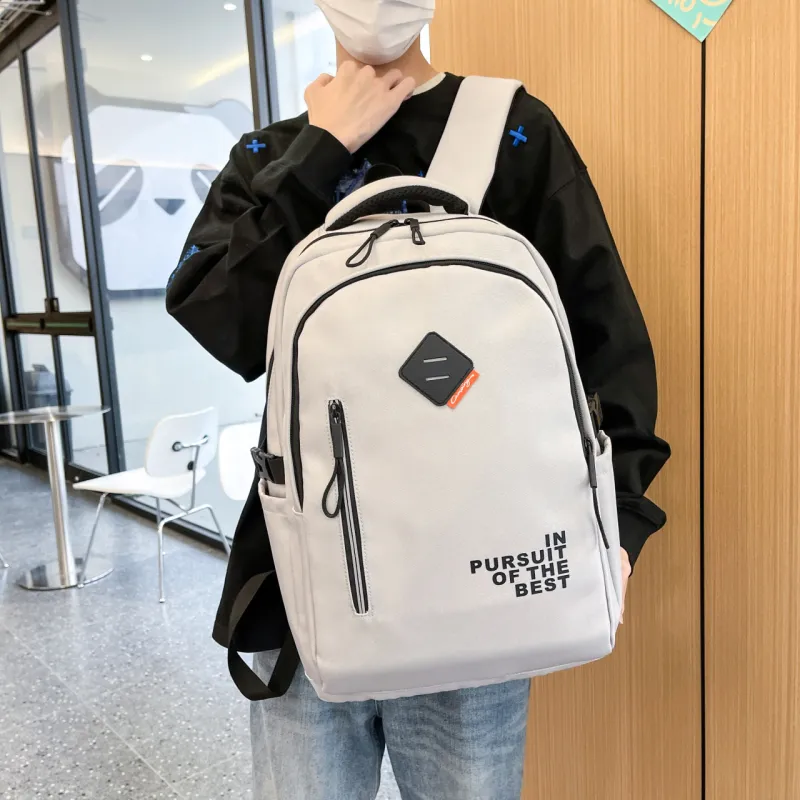 Duoluplo Doron Paul Nylon Backpack Men's White/Dark Gray/Black-3